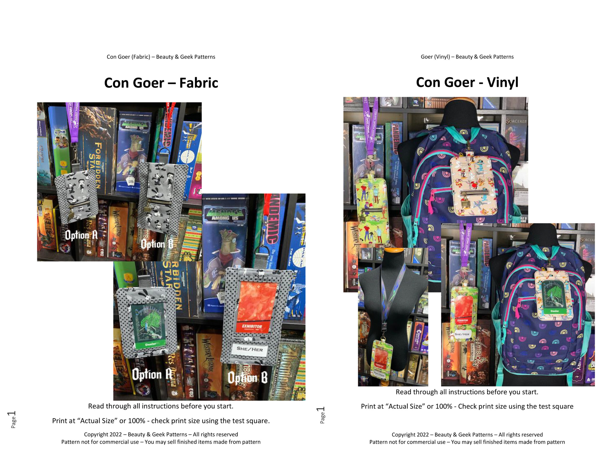 Con Goer Fabric & Vinyl Patterns - Beauty & Geek Fabrics