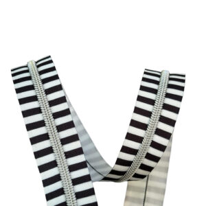 Black & White Stripes #5 Nylon Coil Teeth Zipper Tape