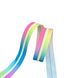 Glow in the Dark #5 Nylon Coil Teeth on Pastel Zipper Tape