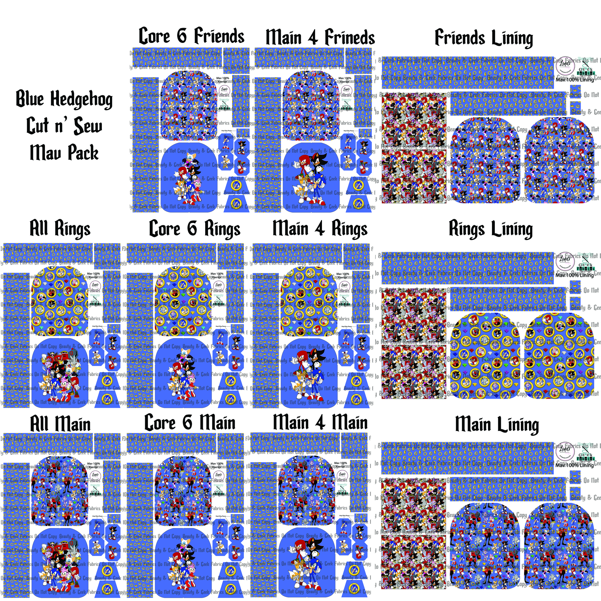 Blue Hedgehog - Cut and Sew - Mav Pack - Preorder